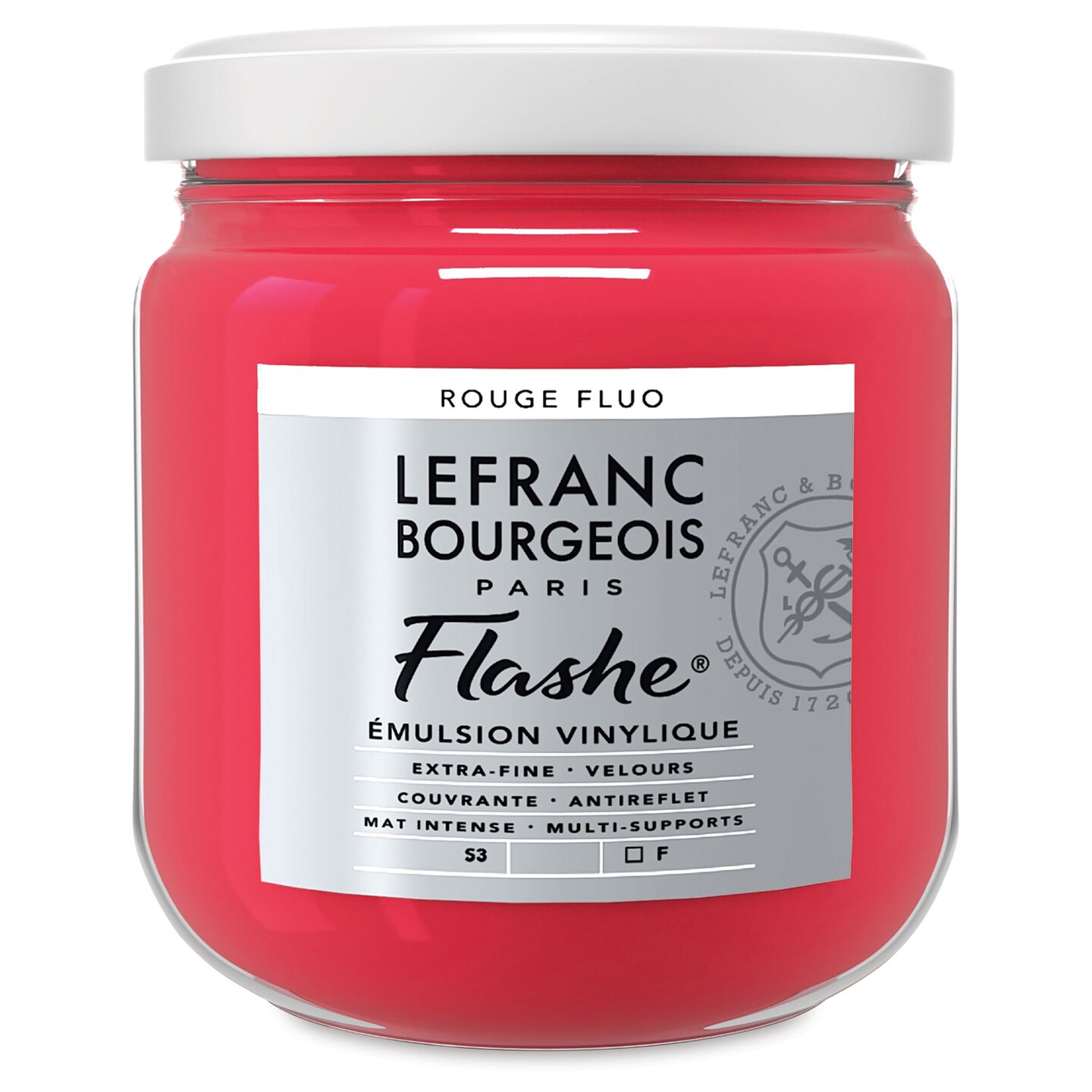 Lefranc &#x26; Bourgeois Flashe Vinyl Paint - Fluorescent Red, 400 ml jar
