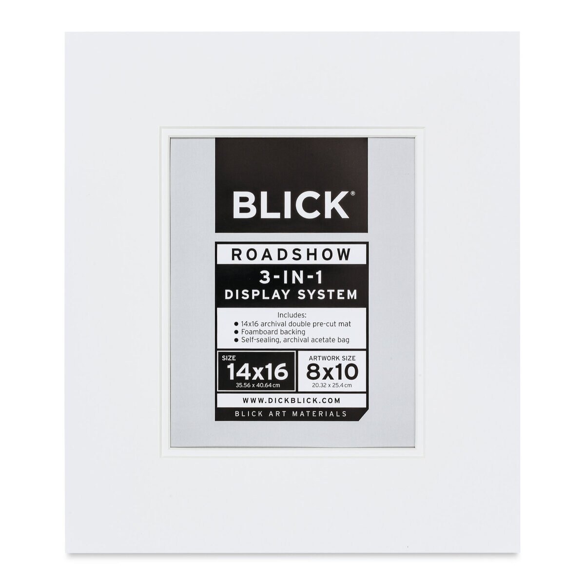 Blick Roadshow 3-in-1 System - White, Double Mat, 14&#x22; x 16&#x22; (7-3/4&#x22; x 9-3/4&#x22; Opening)