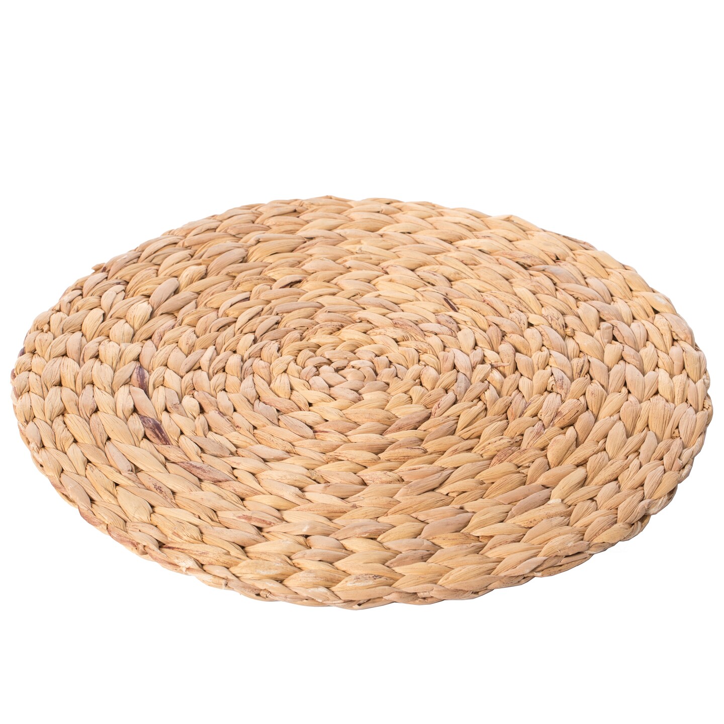 15&#x22; Decorative Weave Water Hyacinth Round Mat Charger Plates for Dining Table
