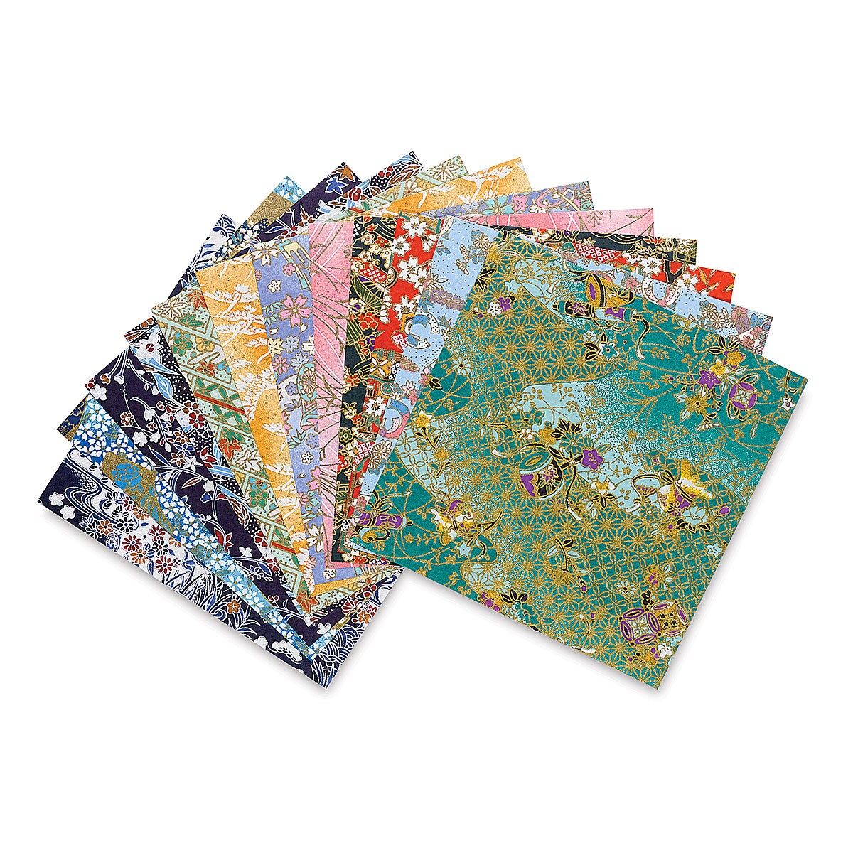 Yasutomo Yuzen Origami Papers 57/8" x 57/8", Assorted, 12 Sheets