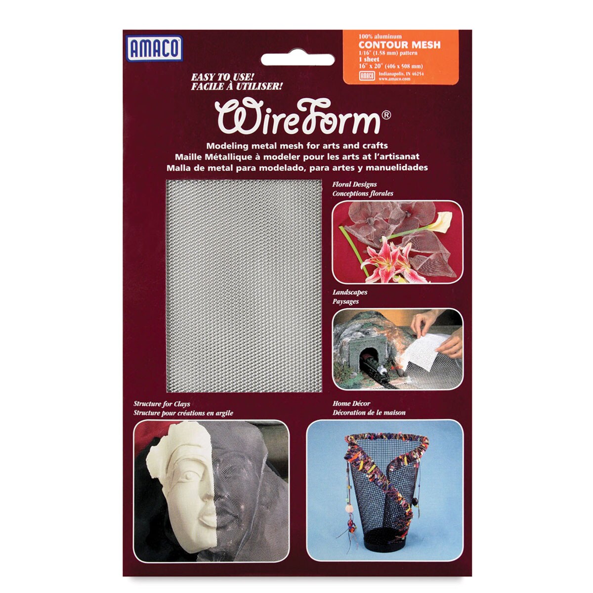 Amaco Wireform Contour Mesh - Sheet, 1 Sheet, 16&#x22; x 20&#x22;