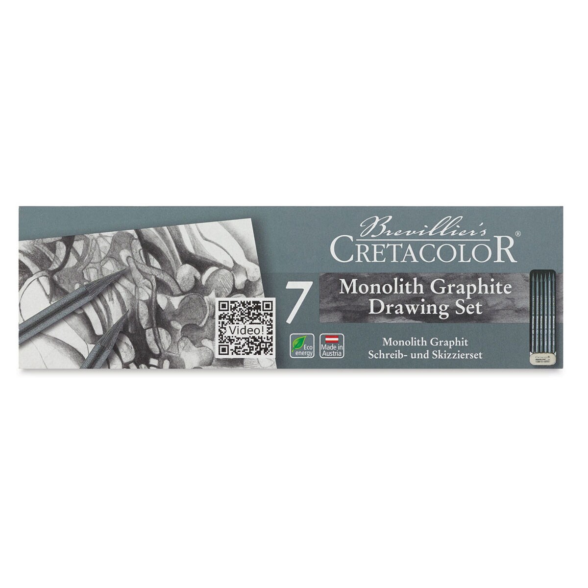 Cretacolor Monolith Woodless Pencil Set - Tin Box, Set of 7