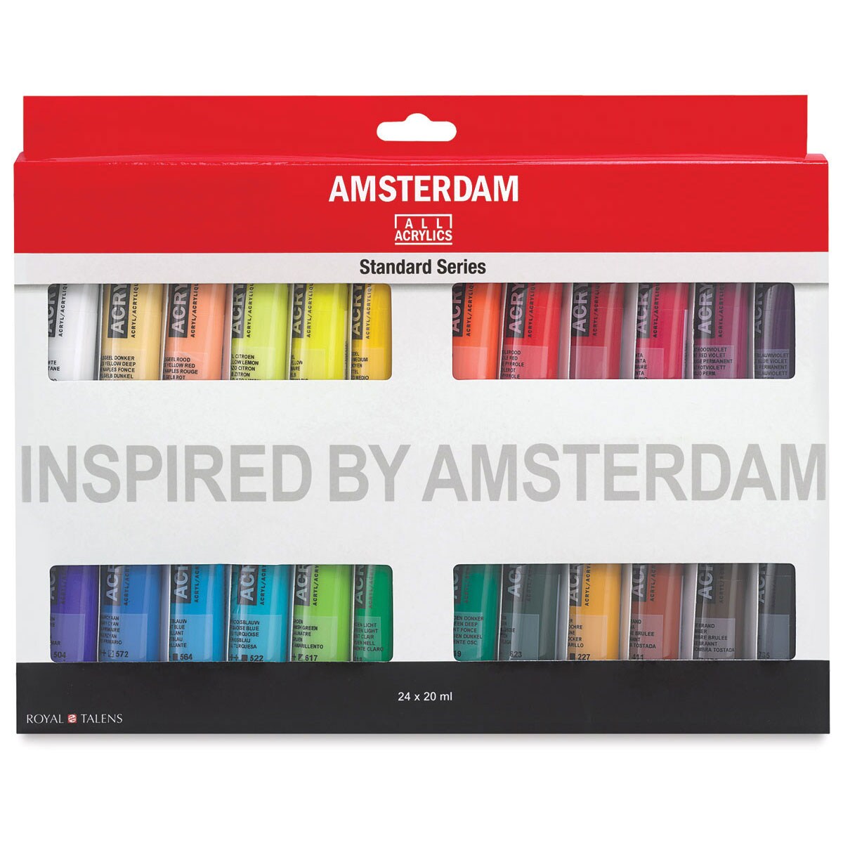 Amsterdam Standard Series Acrylics - Set of 24, Assorted Colors, 20 ml Tubes