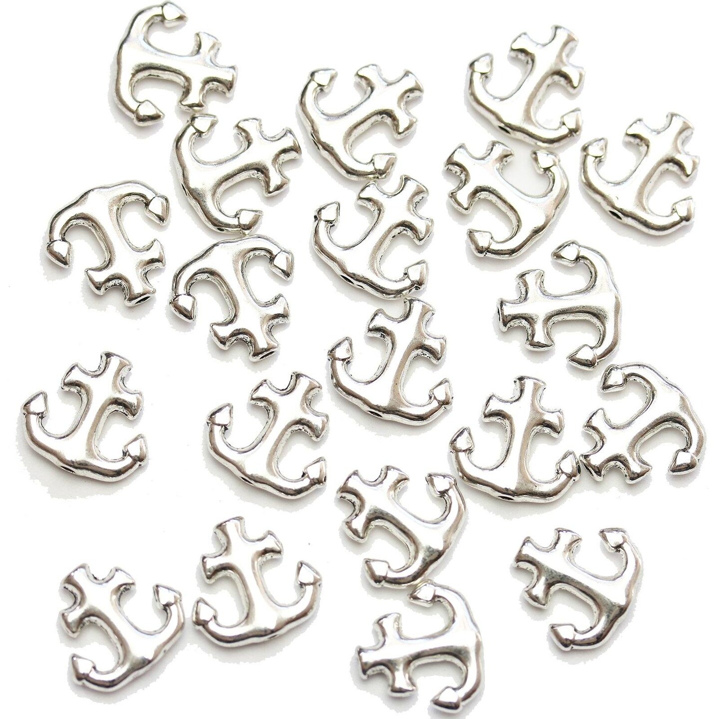 Antique Silver Tone Metal Anchor 14mm Beads | Michaels