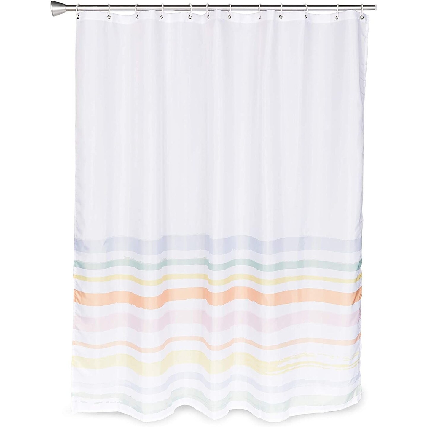 Okuna Outpost Striped Shower Curtain Set with 12 Hooks for