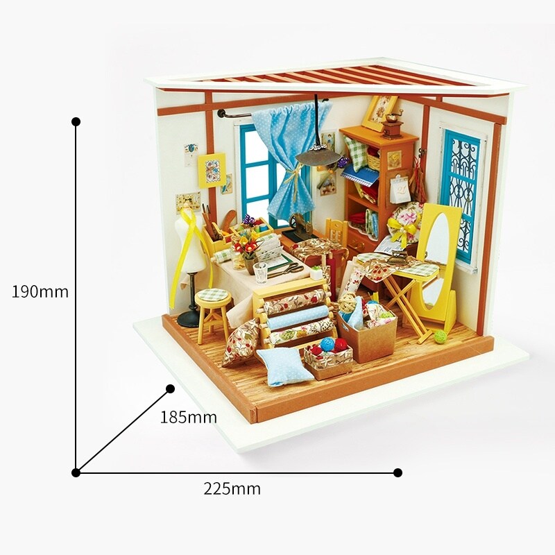 Robotime DIY Dollhouse - DG101 Lisa Tailor shop - Miniature Toys - Birthday Gift For Kids