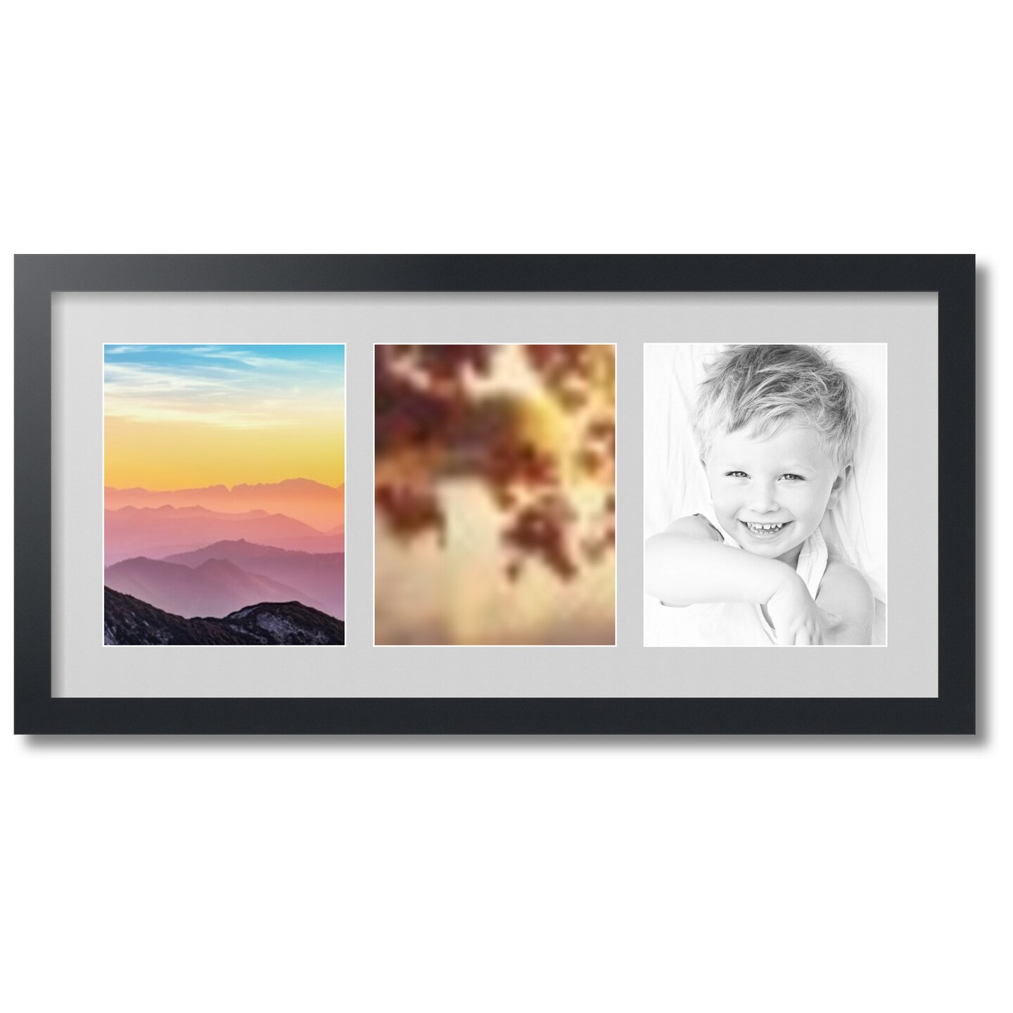 ArtToFrames Collage Photo Picture Frame with 3 - 8x10 inch Openings, Framed in Black with Over 62 Mat Color Options and Plexi Glass (CSM-3926-25)