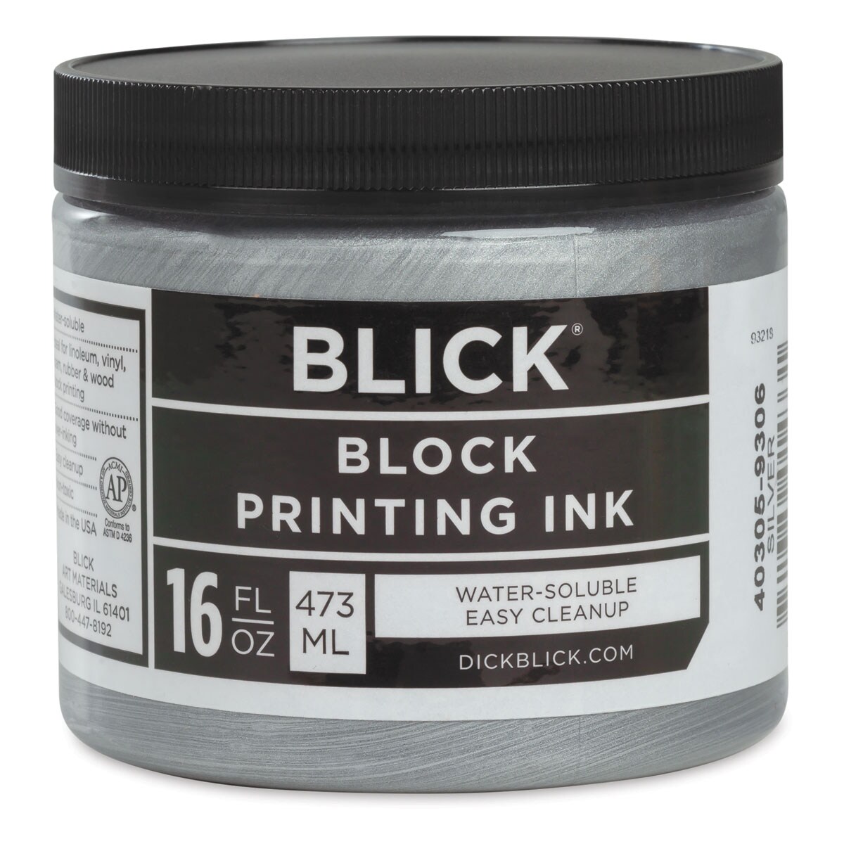 Printer Ink Silver Blick Water-Soluble Block Printing Ink - Silver, 16 oz Jar | Michaels
