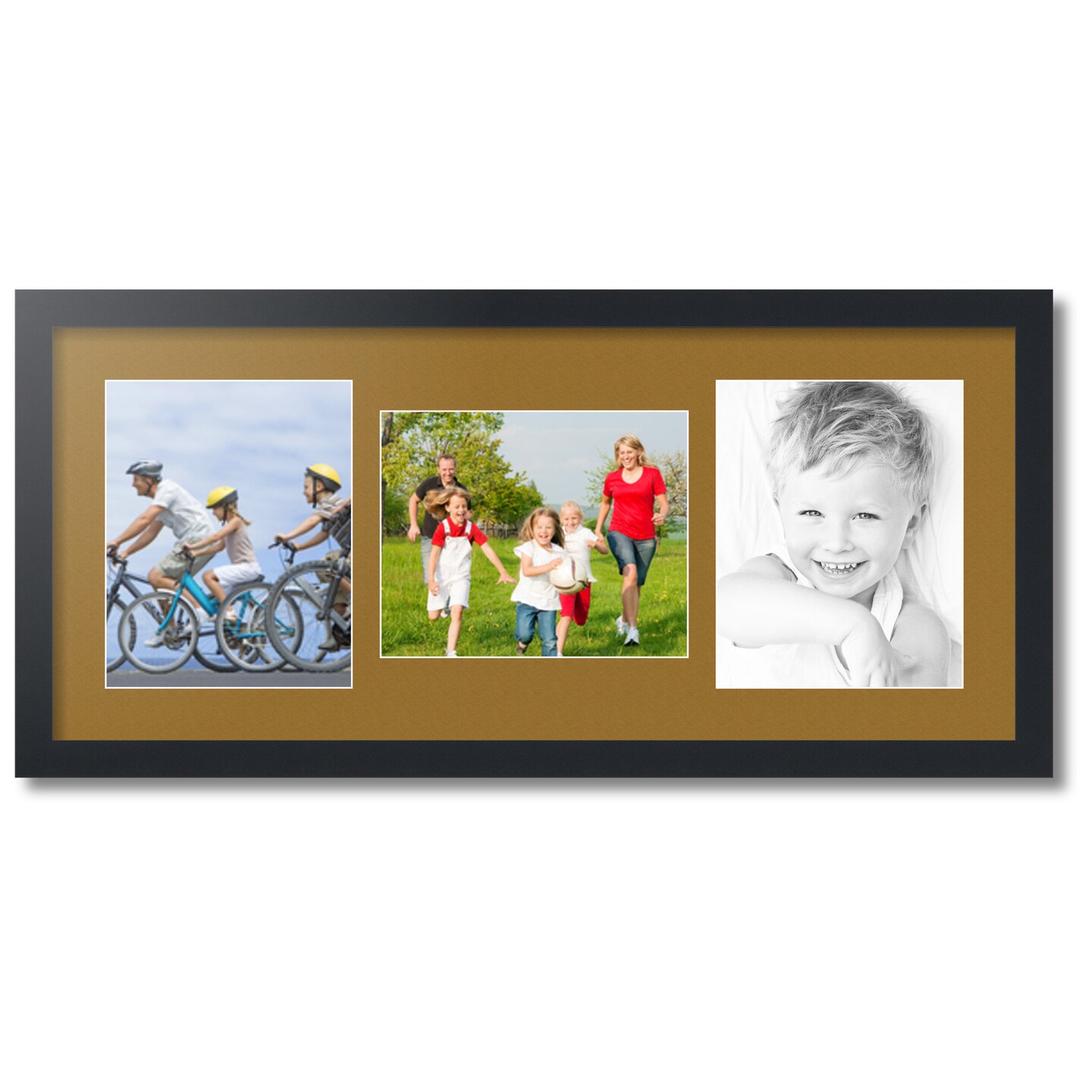 ArtToFrames Collage Photo Picture Frame with 3 - 8x10 inch Openings, Framed in Black with Over 62 Mat Color Options and Plexi Glass (CSM-3926-117)