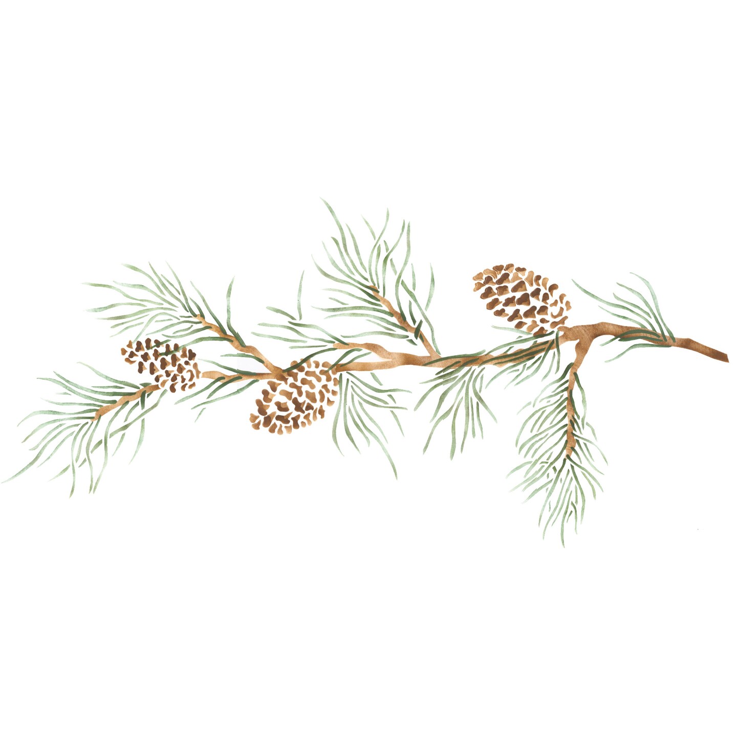 Pinecone Branch Wall Stencil | 3233 by Designer Stencils | Animal & Nature Stencils |