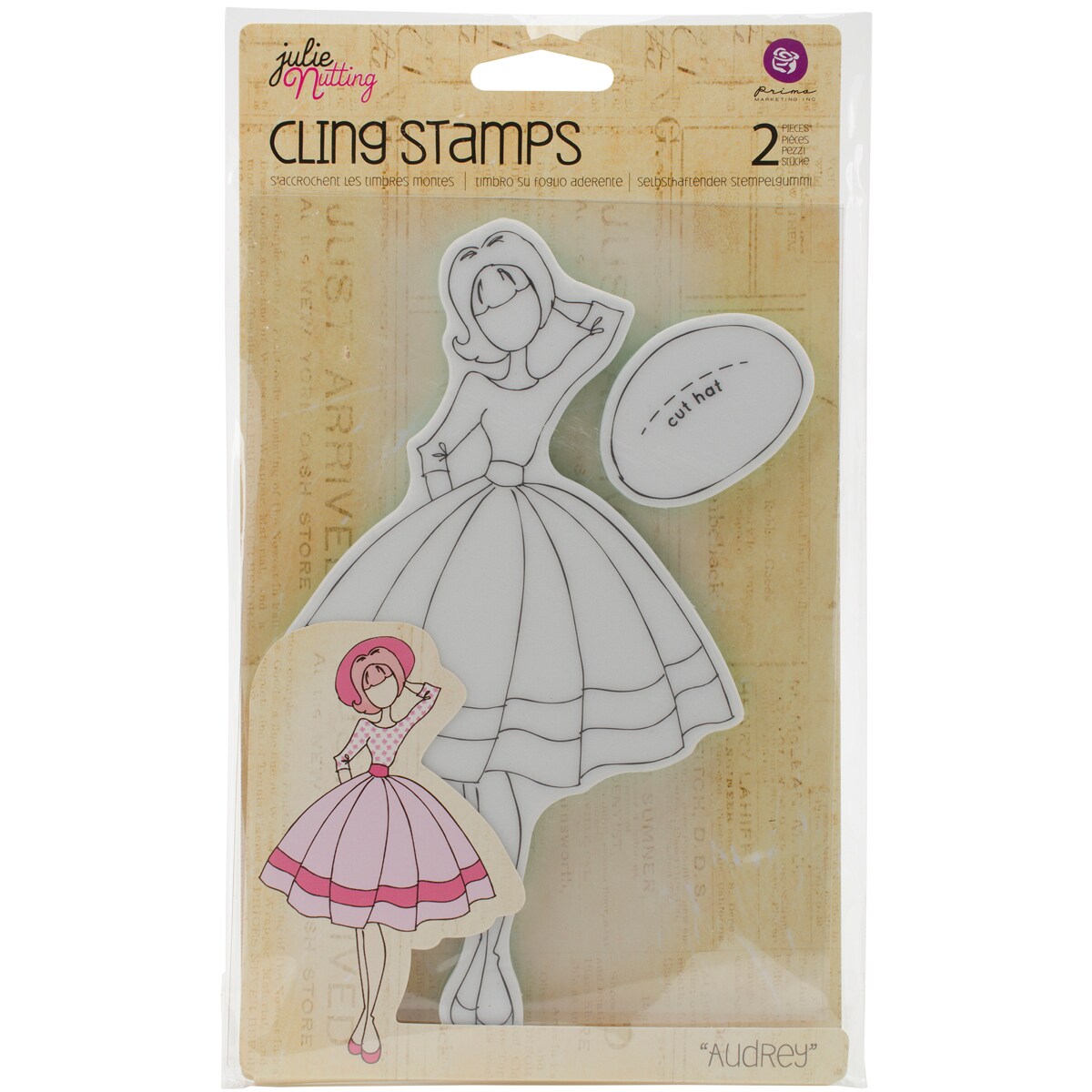 Prima Marketing Julie Nutting Mixed Media Cling Rubber Stamp-Audrey