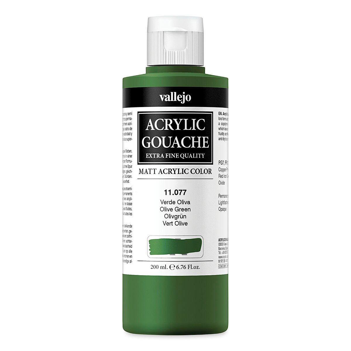 Vallejo Acrylic Gouache - Olive Green, 200 ml