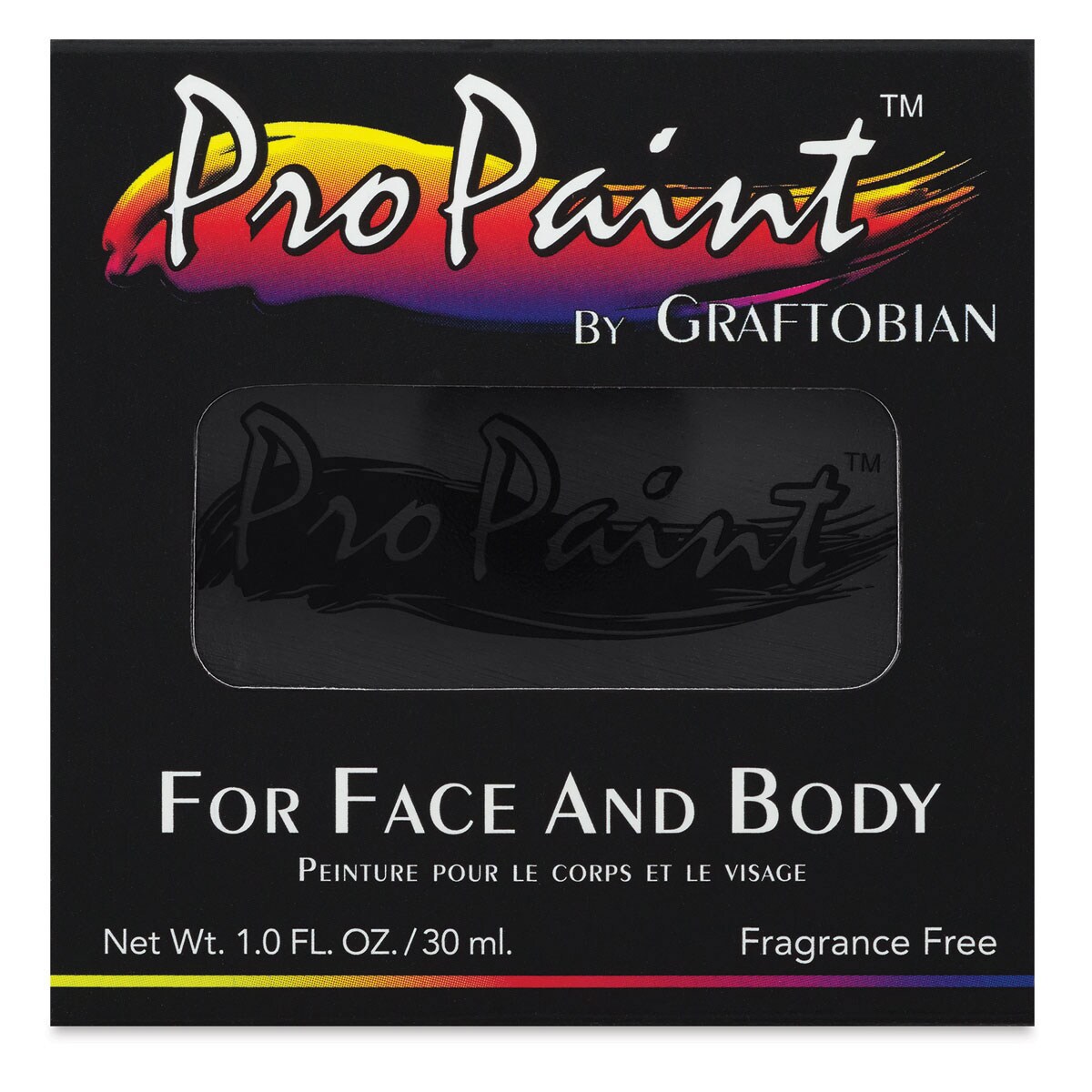 Graftobian Pro Paint Face and Body Paint - Raven Black, 30 ml