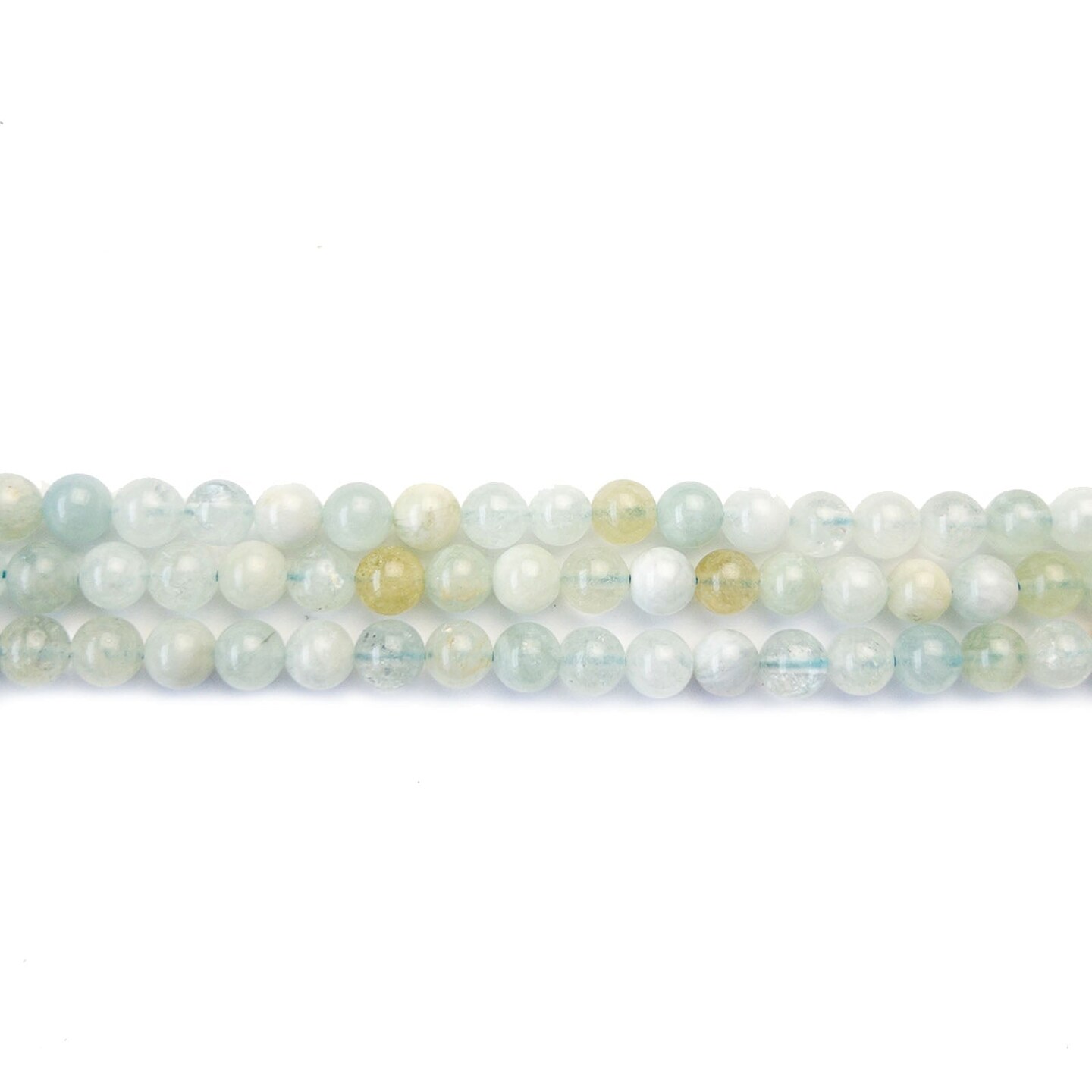 Aquamarine Semi Precious Stone Round 6mm Beads