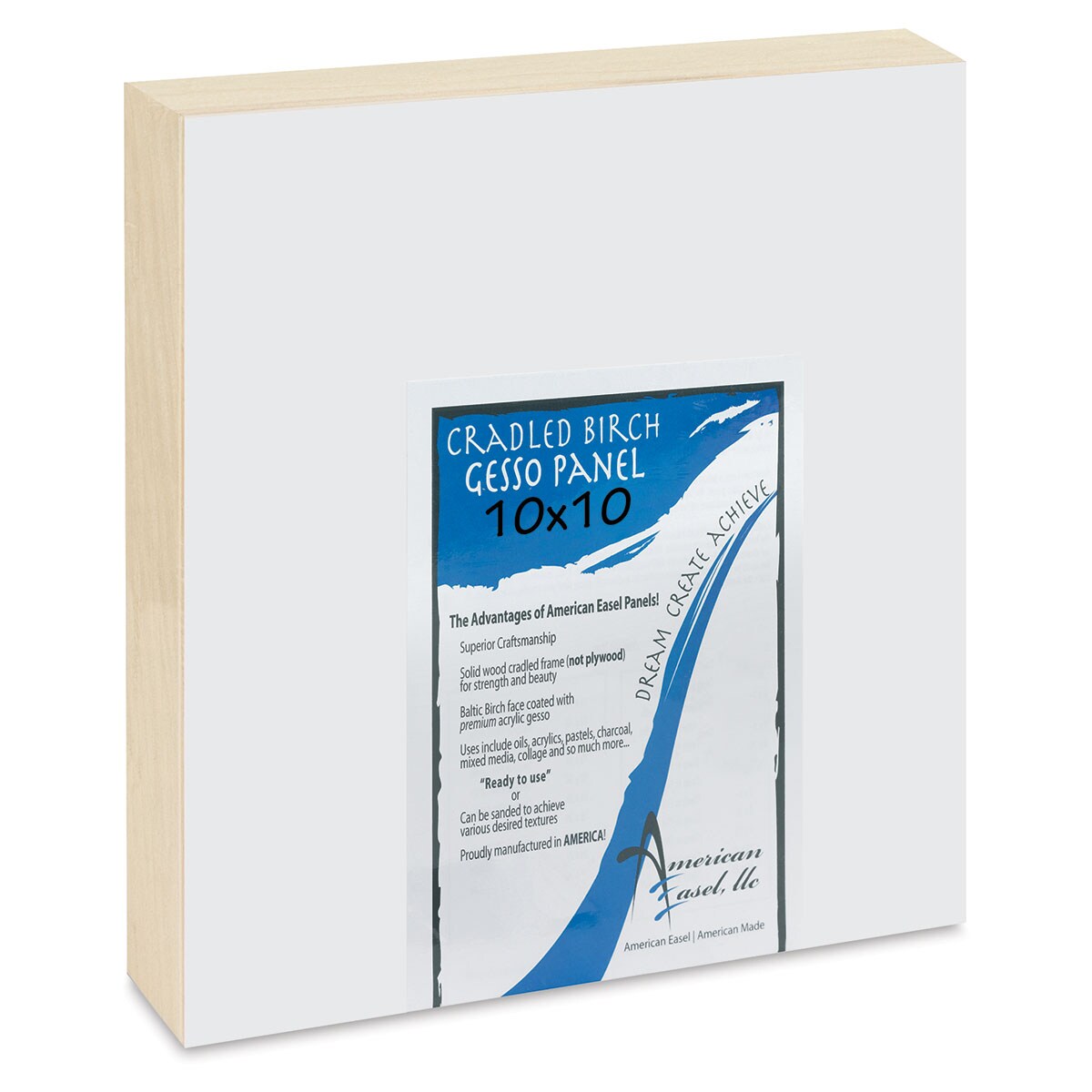 Buy in Bulk American Easel Gessoed Wood Painting Panel 10" x 10", 1