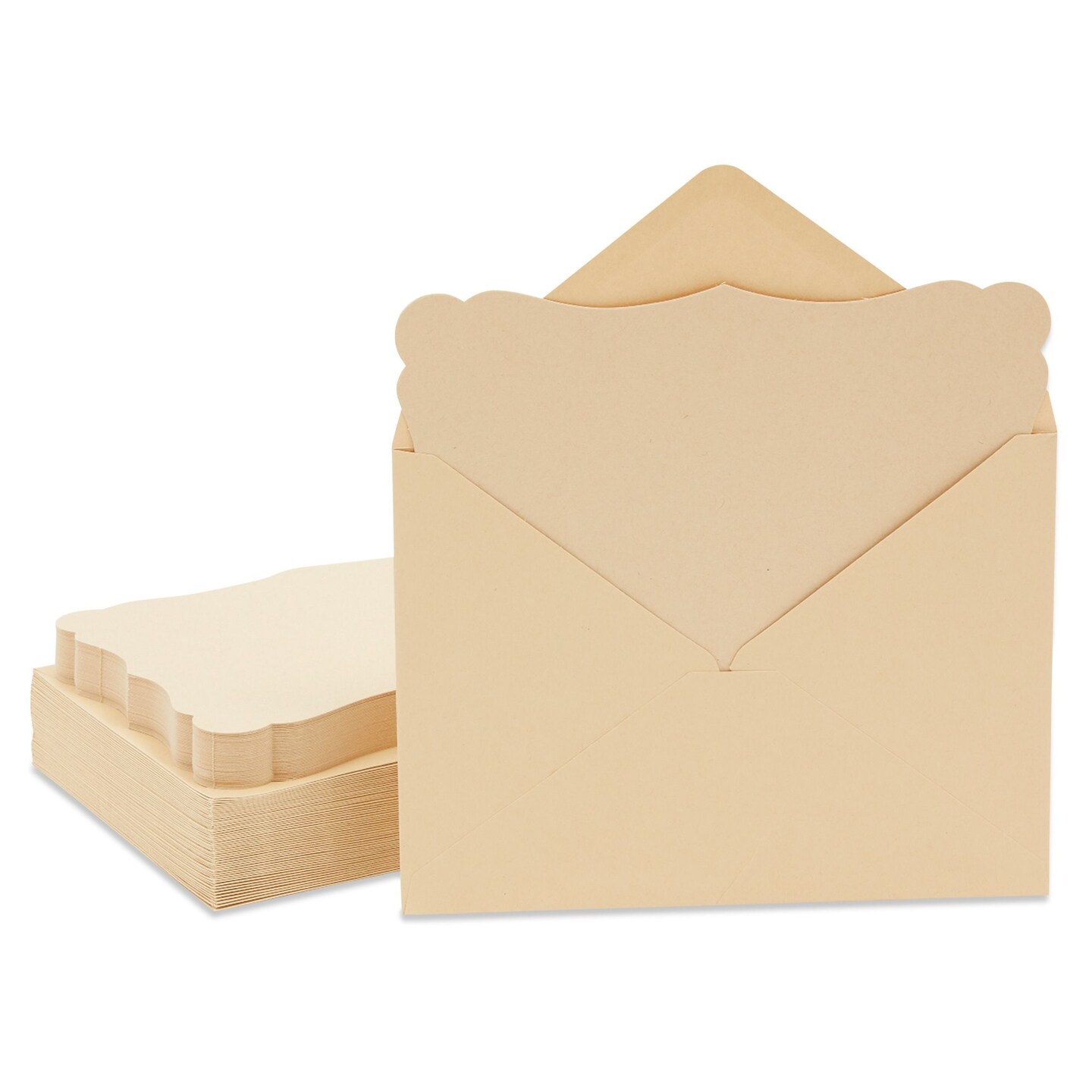 50 Pack Cards and Envelopes 5x7 In for Special Occasions, Wedding,  Birthday, Baby Shower Invitations (Blank Inside, Brown Kraft Paper, Fancy  Bracket Design)
