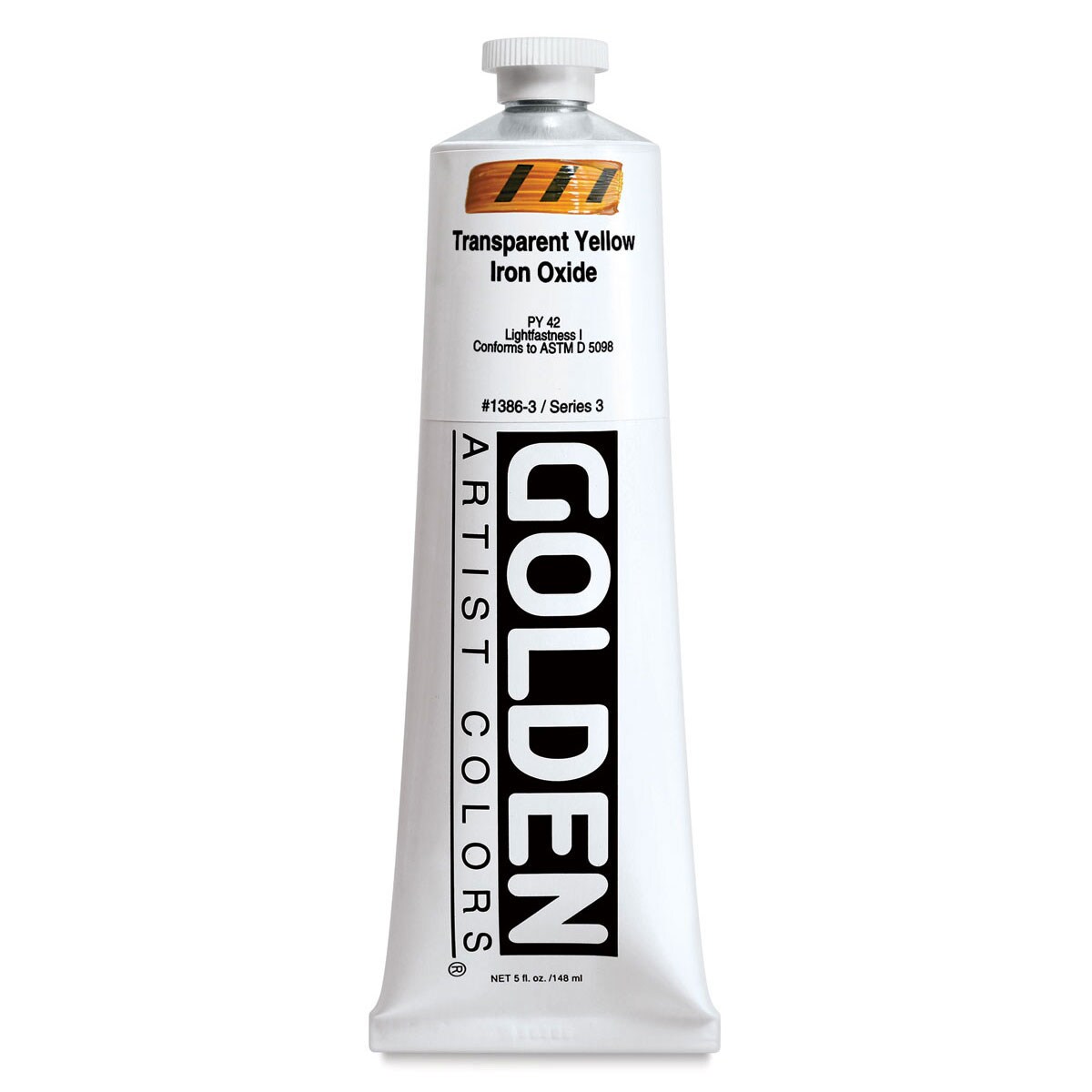 Golden Heavy Body Artist Acrylics - Transparent Yellow Iron Oxide, 5 oz tube