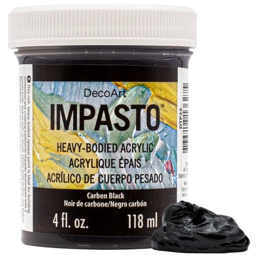 Decoart Impasto Paint 4ozCarbon Black Michaels