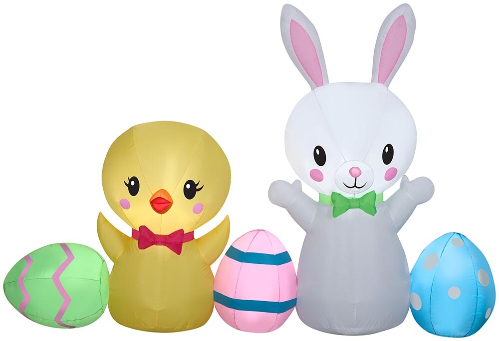 6.5&#x27; Gemmy Airblown Easter Collection Scene w/ Easter Bunny, Chick, and Eggs 440800