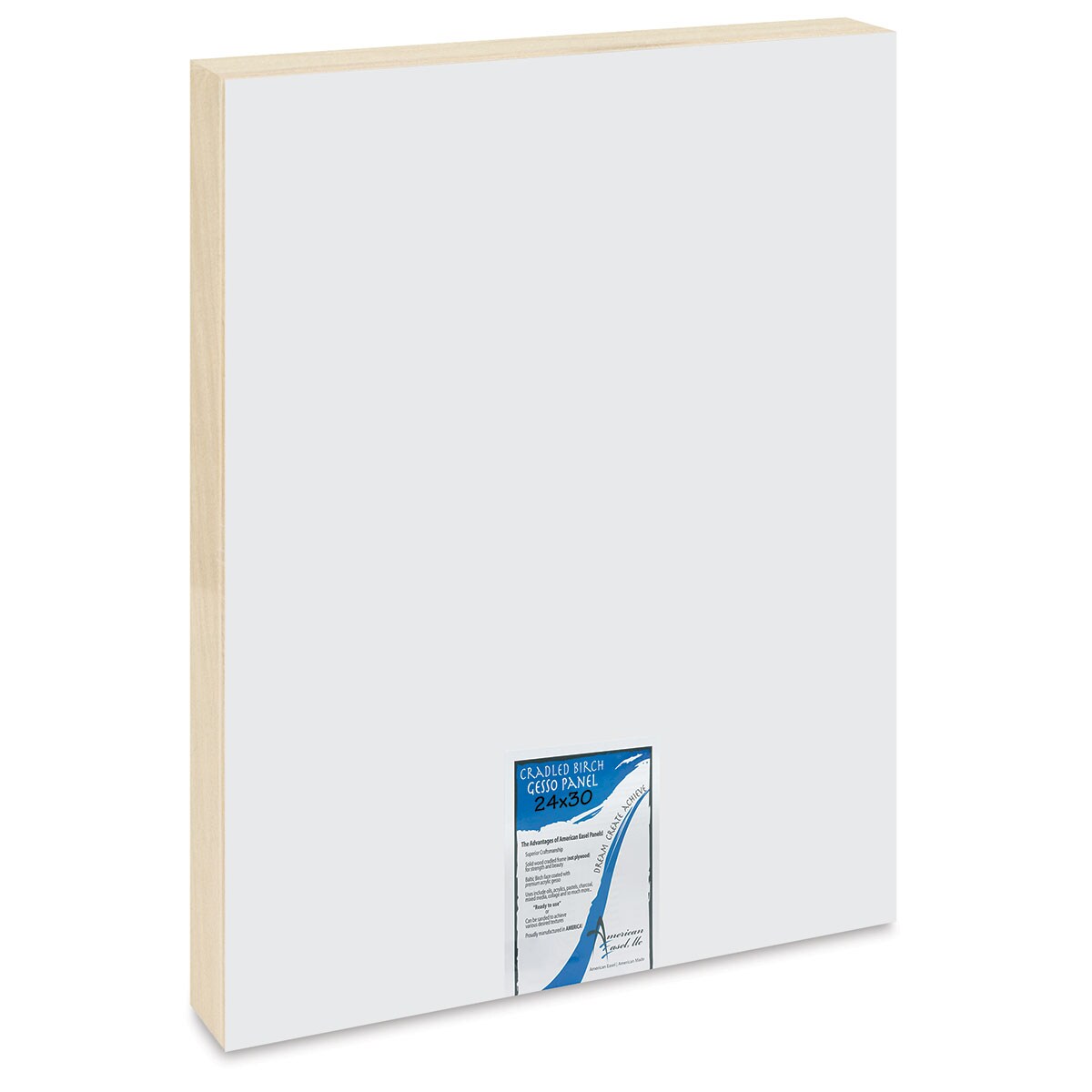 American Easel Gessoed Wood Painting Panel 24" x 30", 15/8 Deep