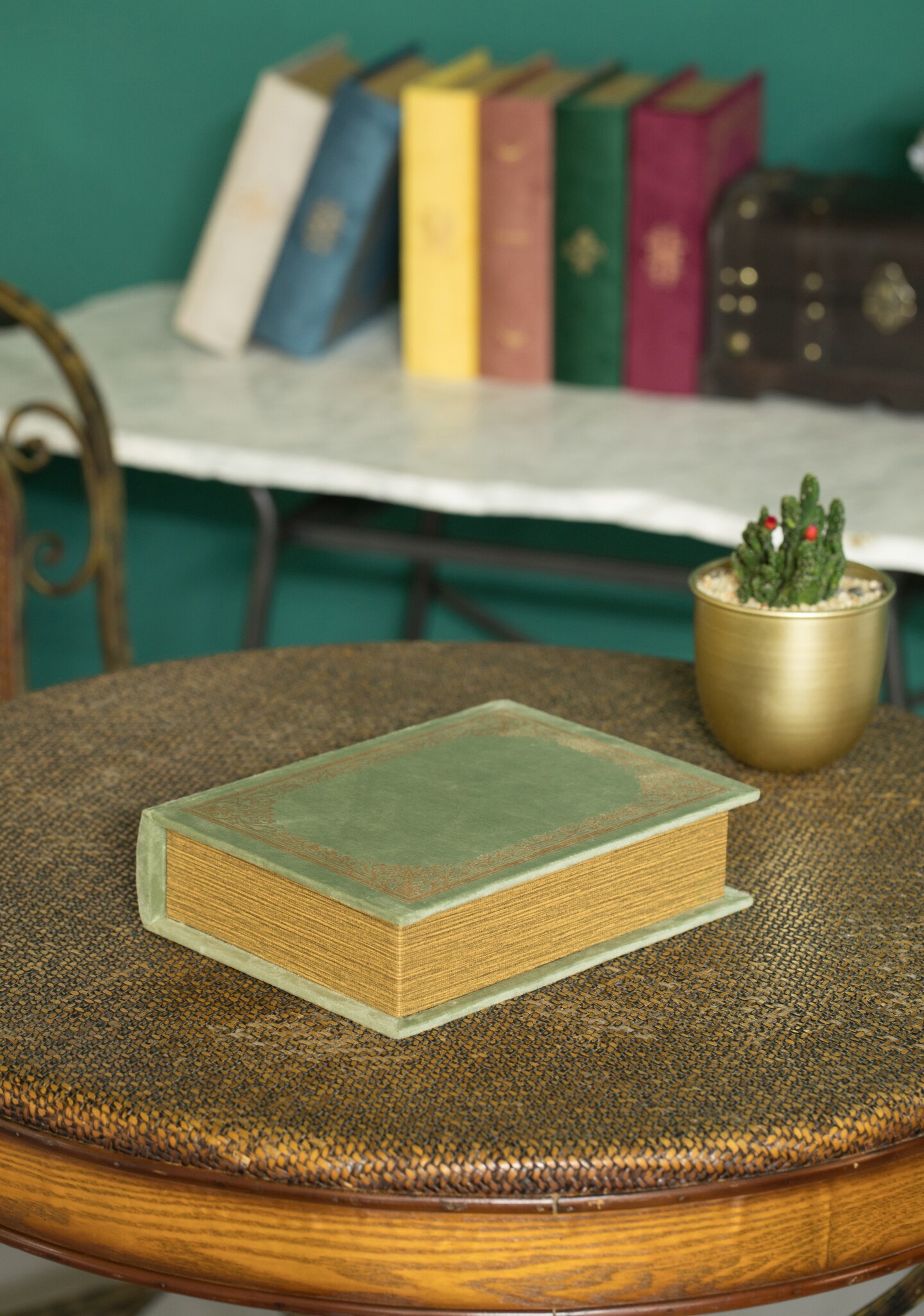 Decorative Vintage Book Shaped Trinket Storage Box