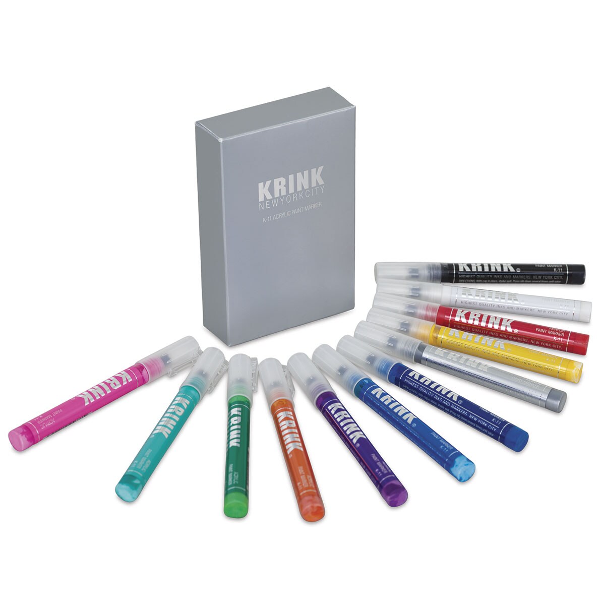 Krink K-11 Acrylic Paint Markers - Set of 12, Assorted Colors