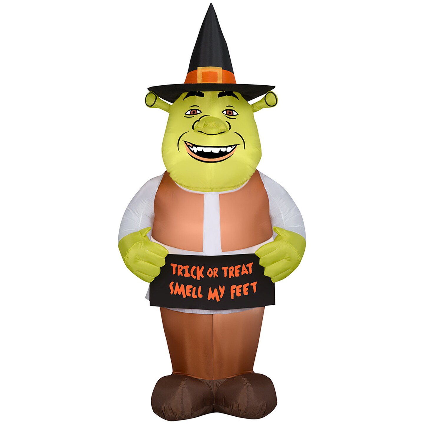 6.5&#x27; Gemmy Airblown Universial Halloween Shrek w/ Witch Hat 229421