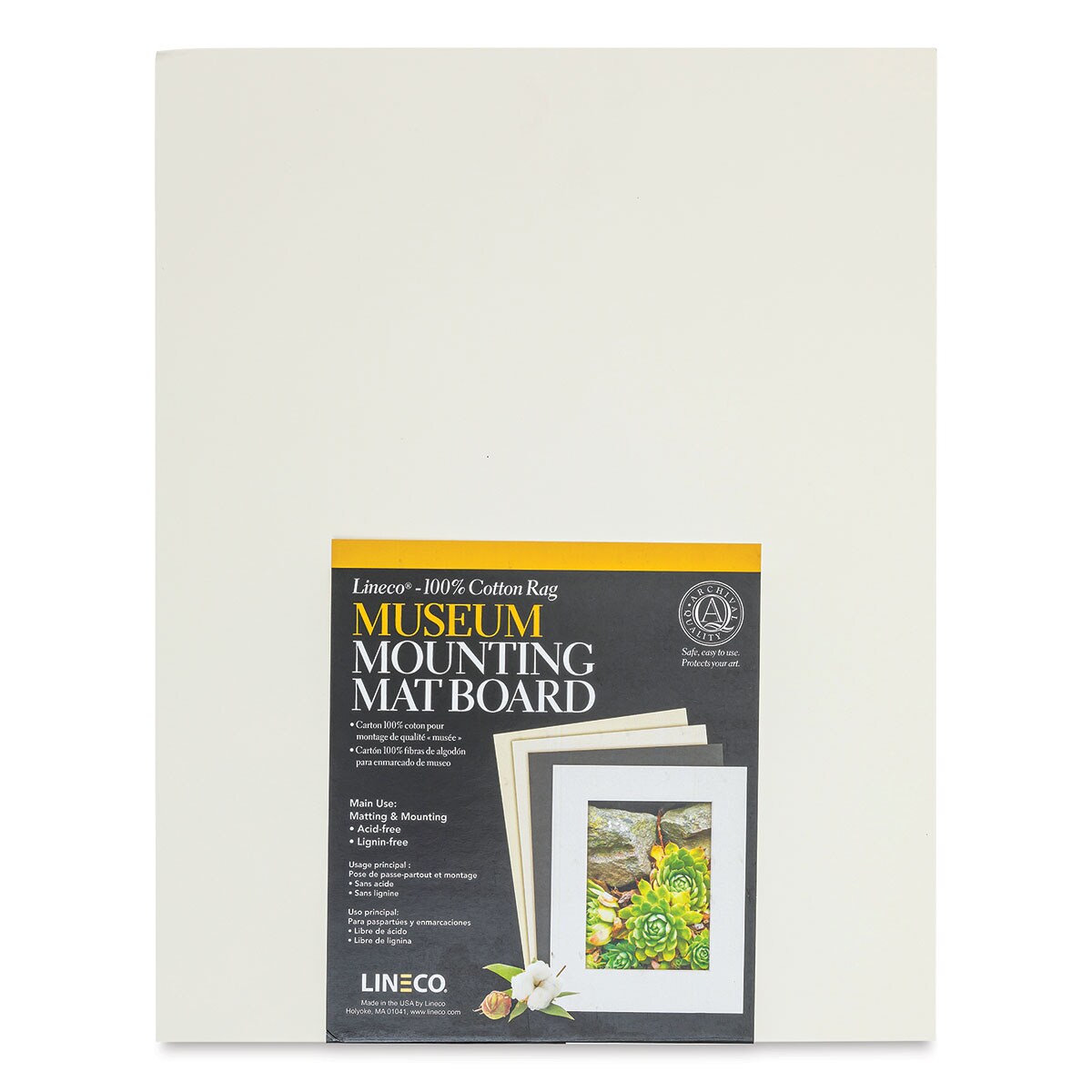 Lineco Cotton Rag Museum Mounting Boards - Pkg of 25,  Aged White, 11&#x22; x 14&#x22;