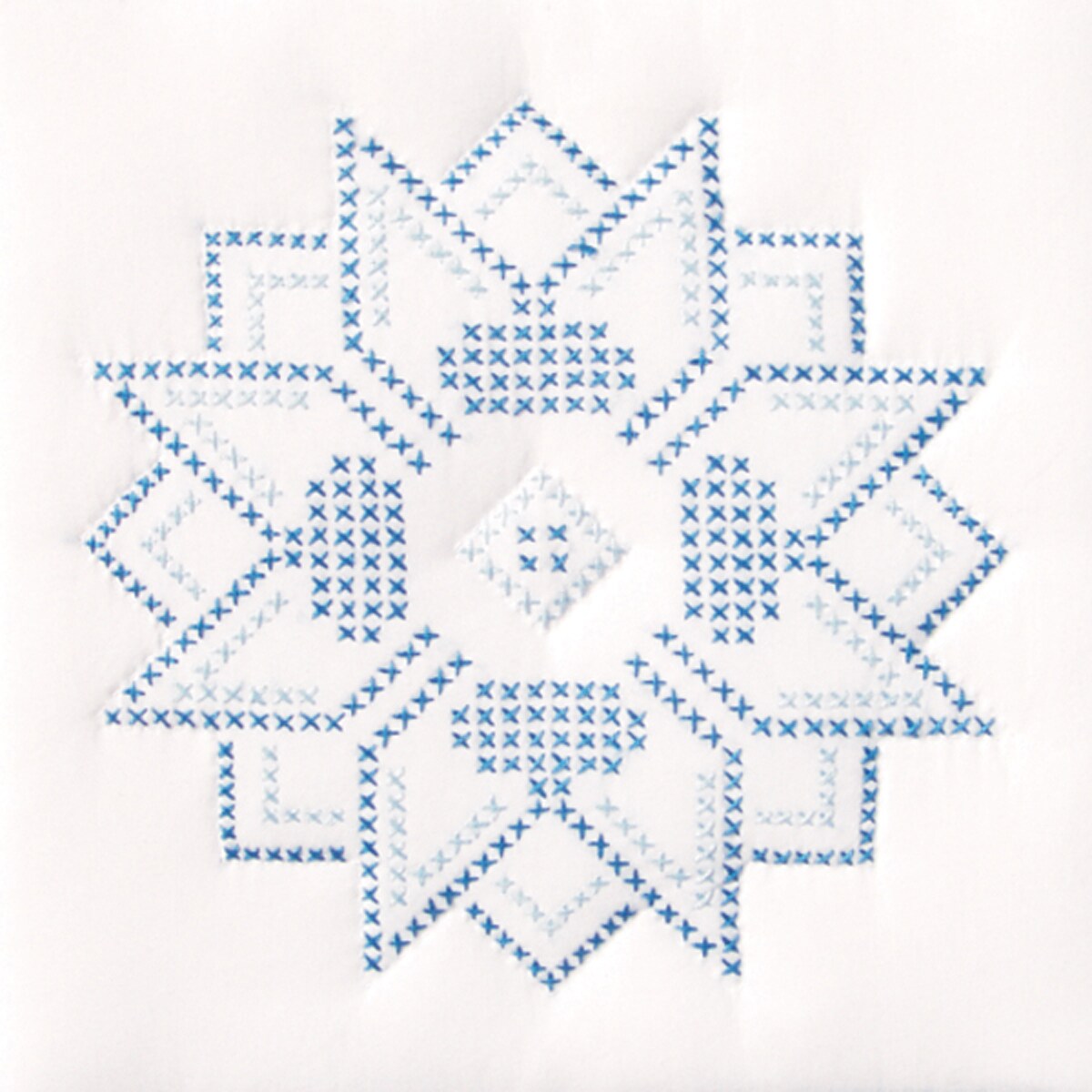 Jack Dempsey Stamped White Quilt Blocks 9"X9" 12/Pkg-XX Stars