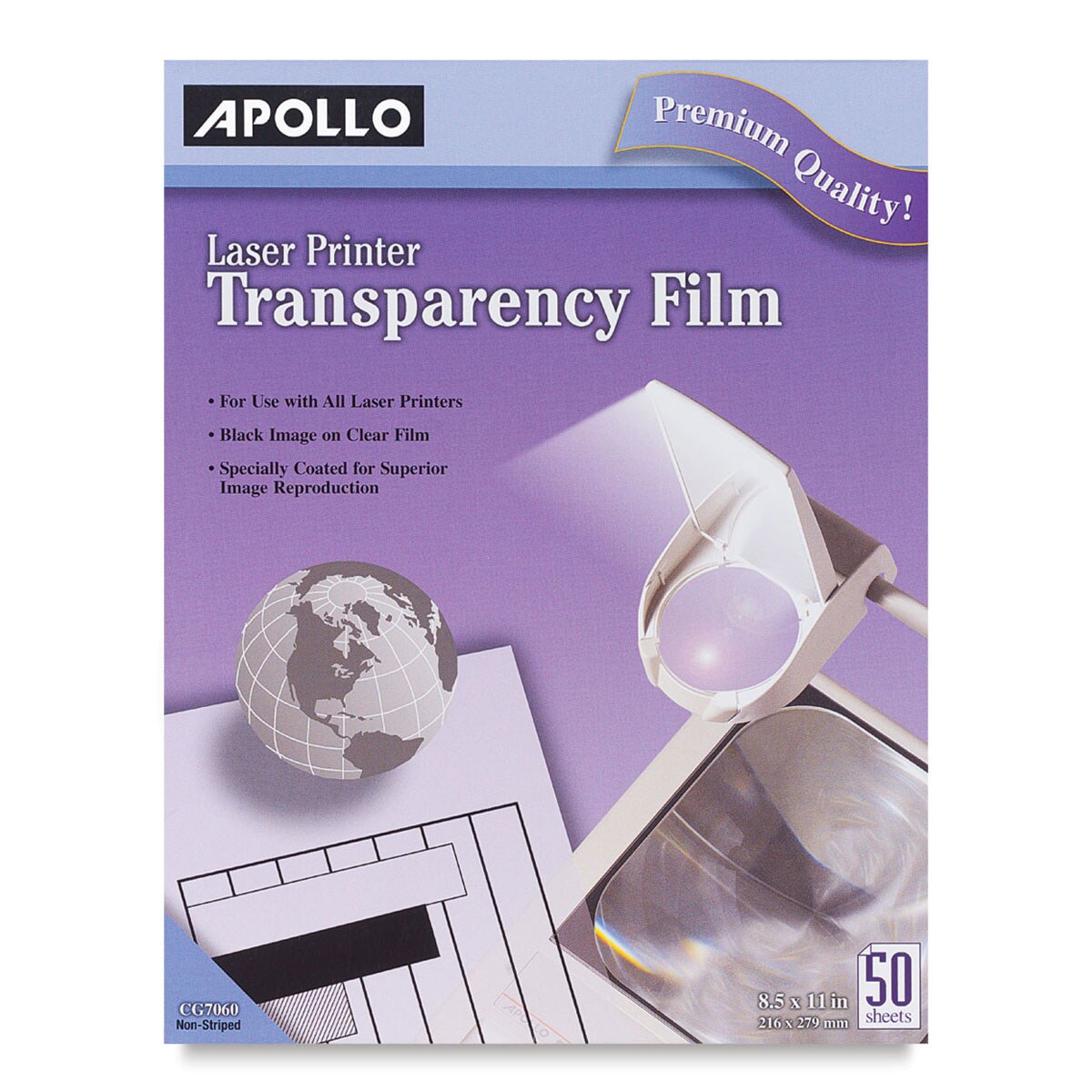 Apollo Transparency Film - 50 Sheets, Laser Printer