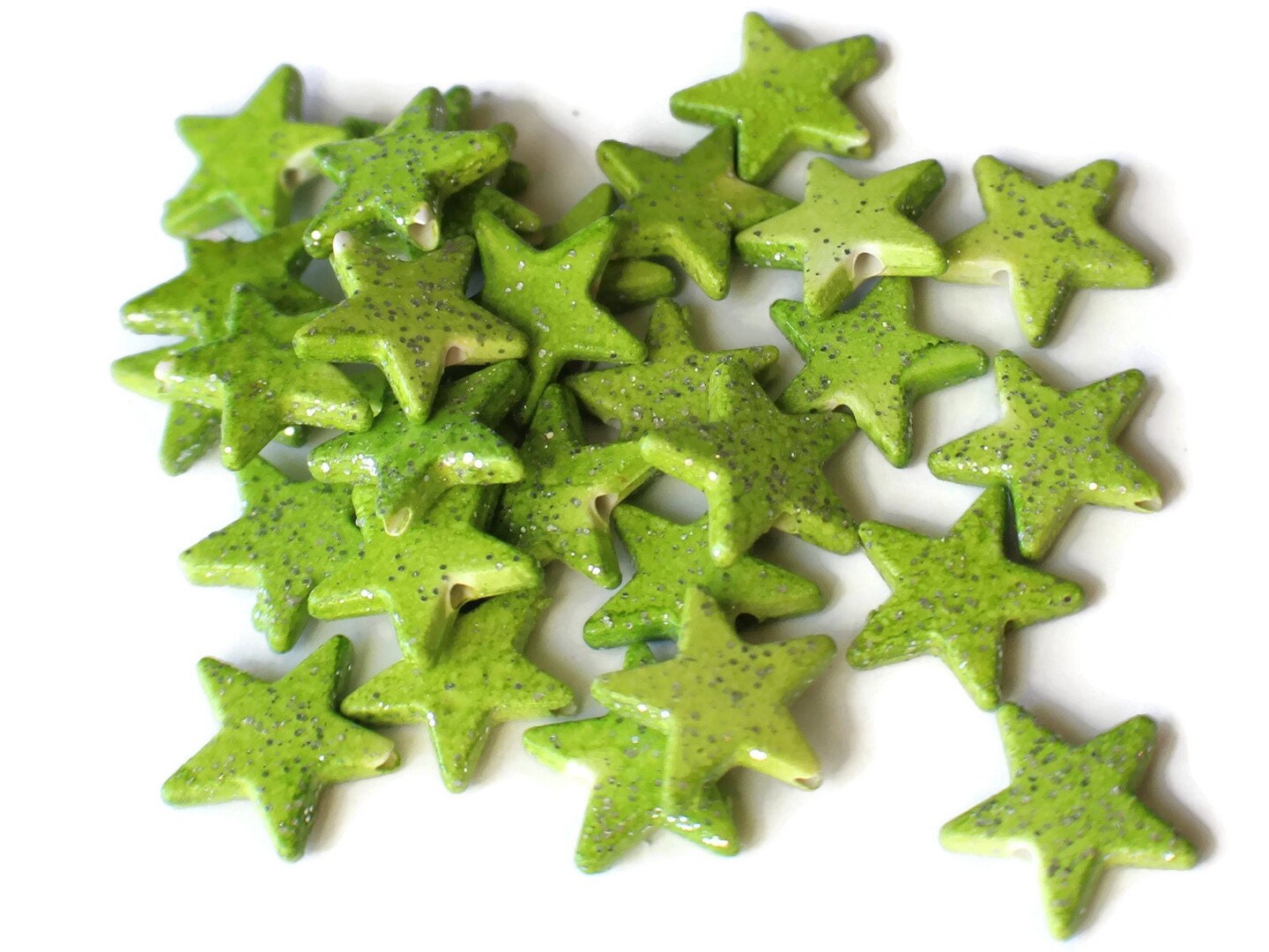 30 16mm Sparkly Star Beads Plastic Beads You Pick the Color
