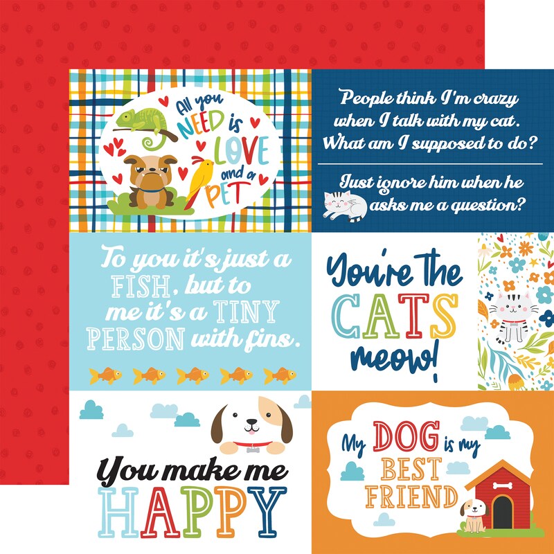 Journaling 6x4 Cards Paper - Pets - Echo Park