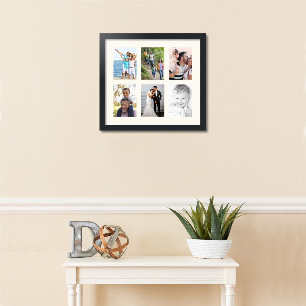 ArtToFrames Collage Photo Picture Frame with 6 - 5x7 inch Openings, Framed in Black with Over 62 Mat Color Options and Plexi Glass (CSM-3926-2041)