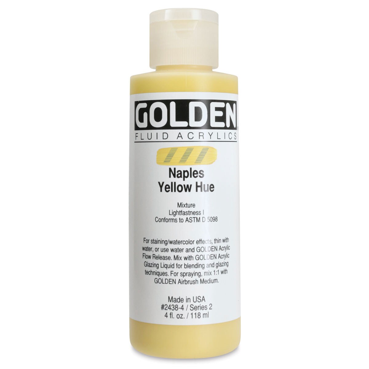 Golden Fluid Acrylics - Naples Yellow Historical Hue, 4 oz bottle