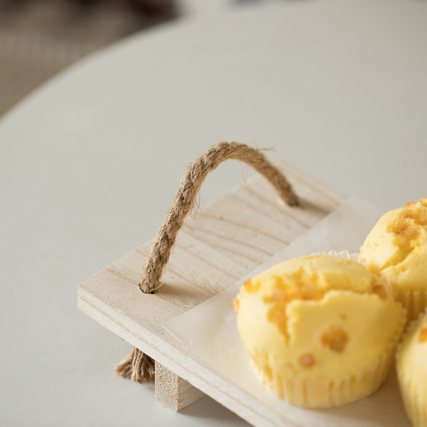 Decorative Natural Wood Rectangular Tray Serving Board with Rope Handles