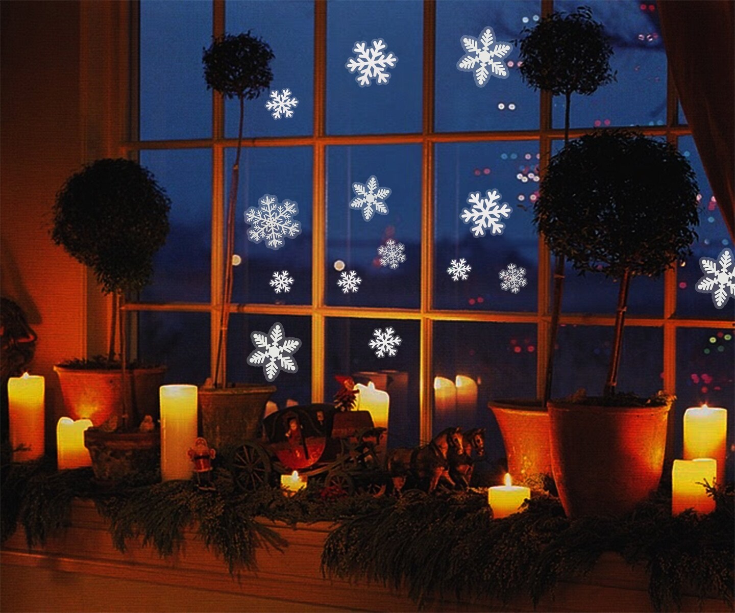 R N&#x27; D Christmas Snowflakes Window Clings- White Winter Snowflakes Sticker Decorations - 81 Stickers
