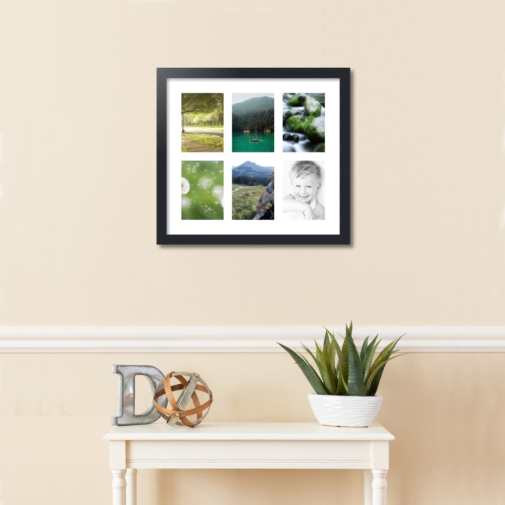 ArtToFrames Collage Photo Picture Frame with 6 - 5x7 inch Openings, Framed in Black with Over 62 Mat Color Options and Plexi Glass (CSM-3926-2041)