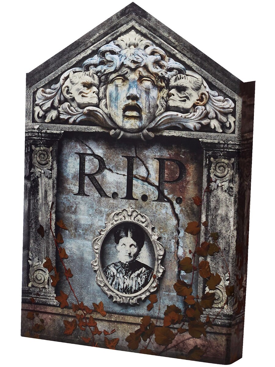 Lady Cameo Foldable Tombstone Decoration
