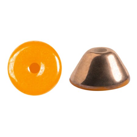 Konos Par Puca&#xAE; Czech glass bead, Frost Tangerine Capri Gold, 10 grams