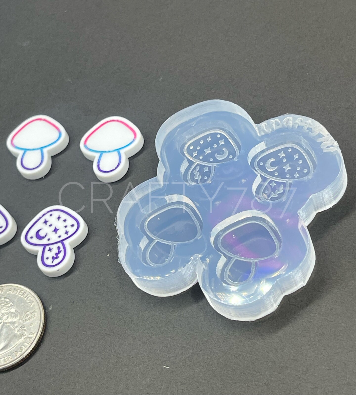 Mushroom Stud Earring Silicone Mold (B9)