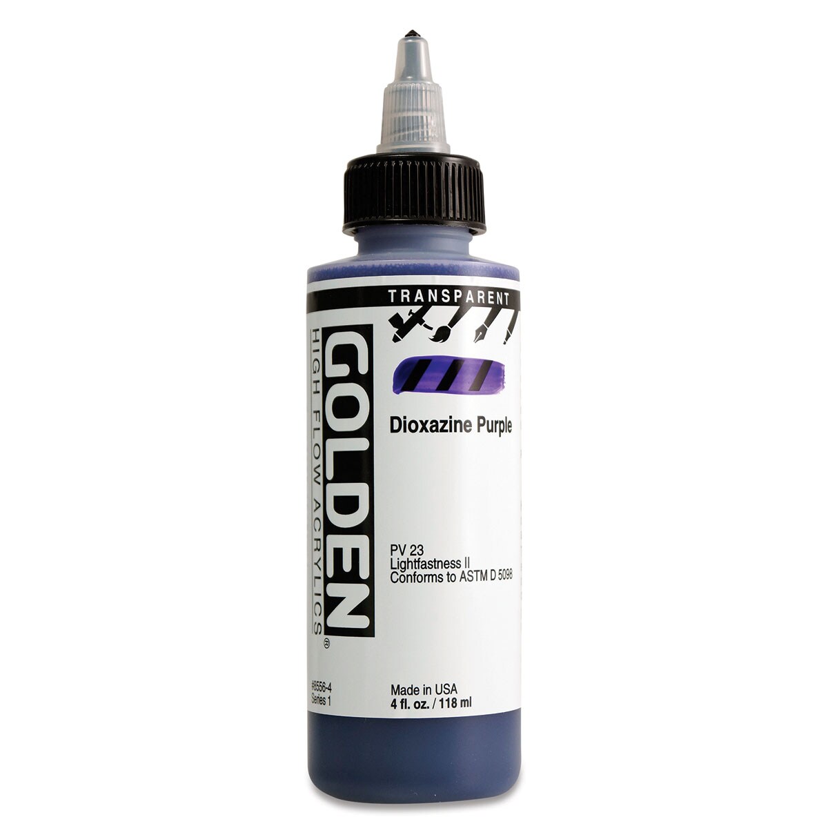 Golden High Flow Acrylics - Transparent Dioxazine Purple, 4 oz bottle