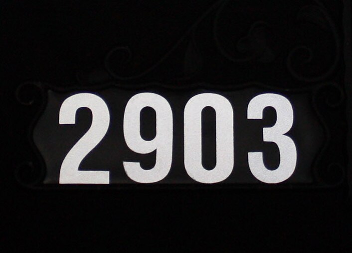 Address America  Pack of 44 Pre-Cut Reflective Numbers 4&#x22;  white reflective