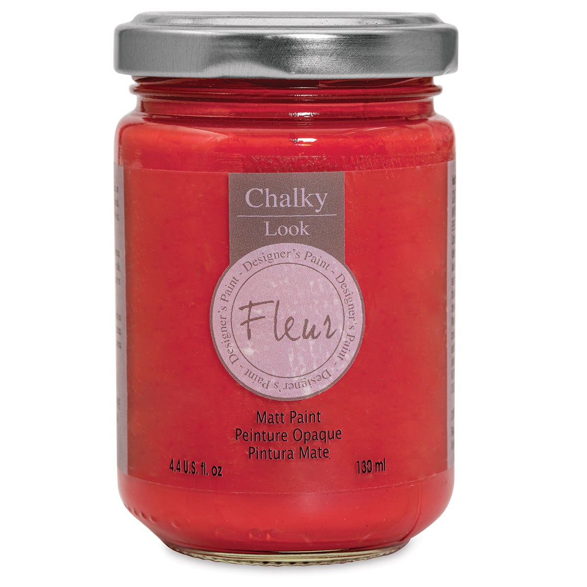 Fleur Chalky Look Paint - Cherry Lips, 4.4 oz jar