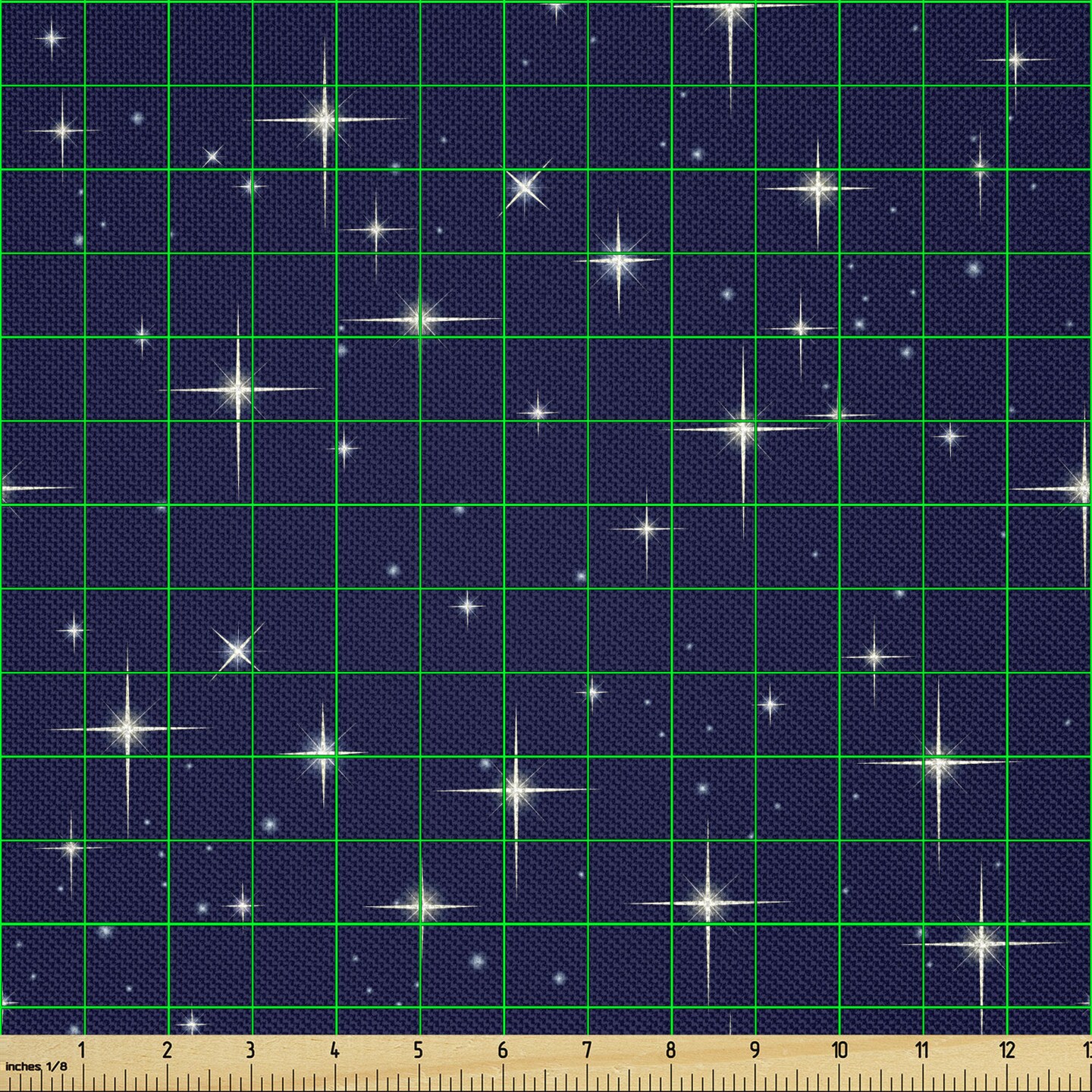 Ambesonne Space Fabric by The Yard, Night Sky Stars Romantic Cosmos Themed Image Dotted Background Constellation, Decorative Satin Fabric for Home Textiles and Crafts, 1 Yards, Purple White