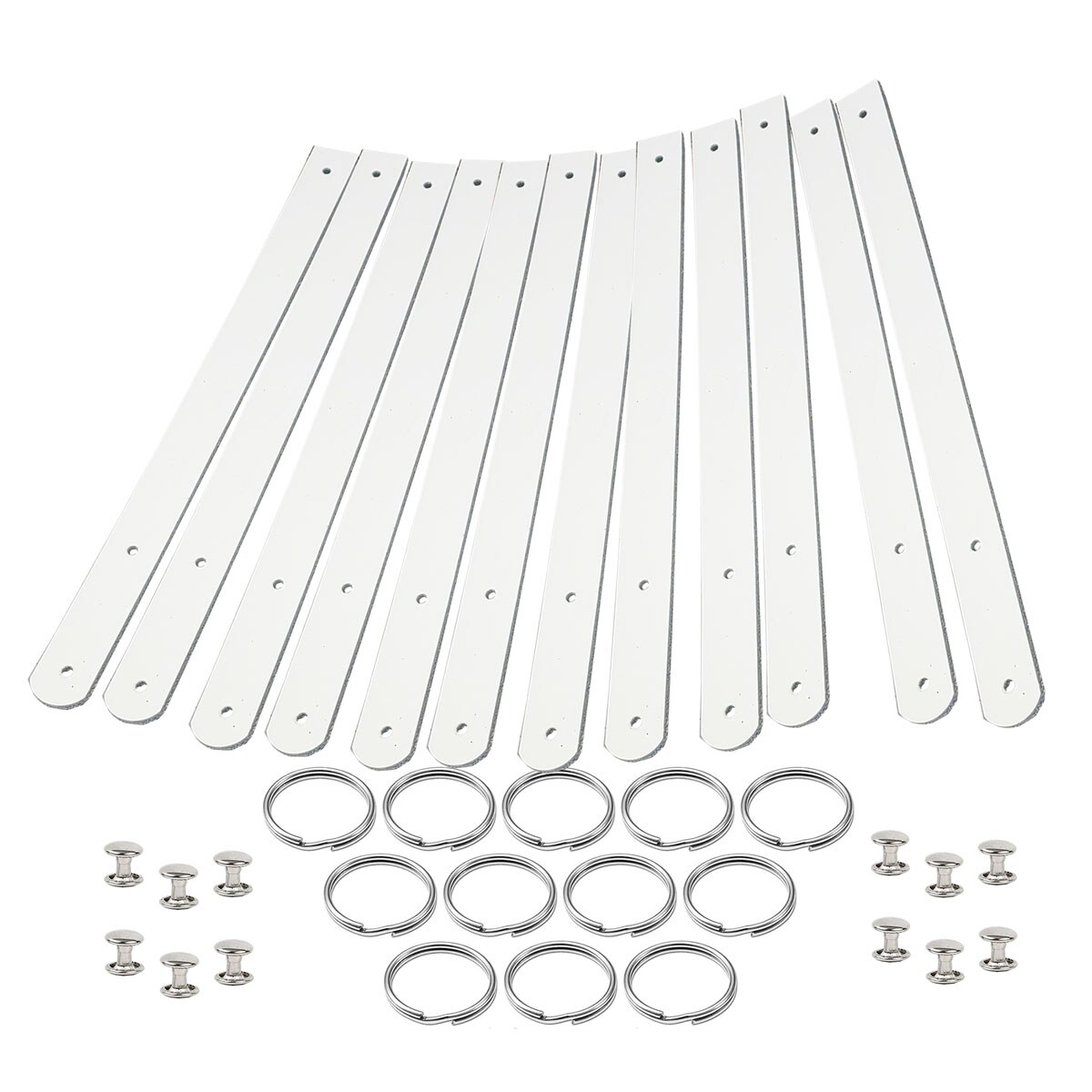 Blank Leather Keyrings 12 Pack – Pre-Cut Blanks with Hardware for Hot, Foil Stamping & Engraving