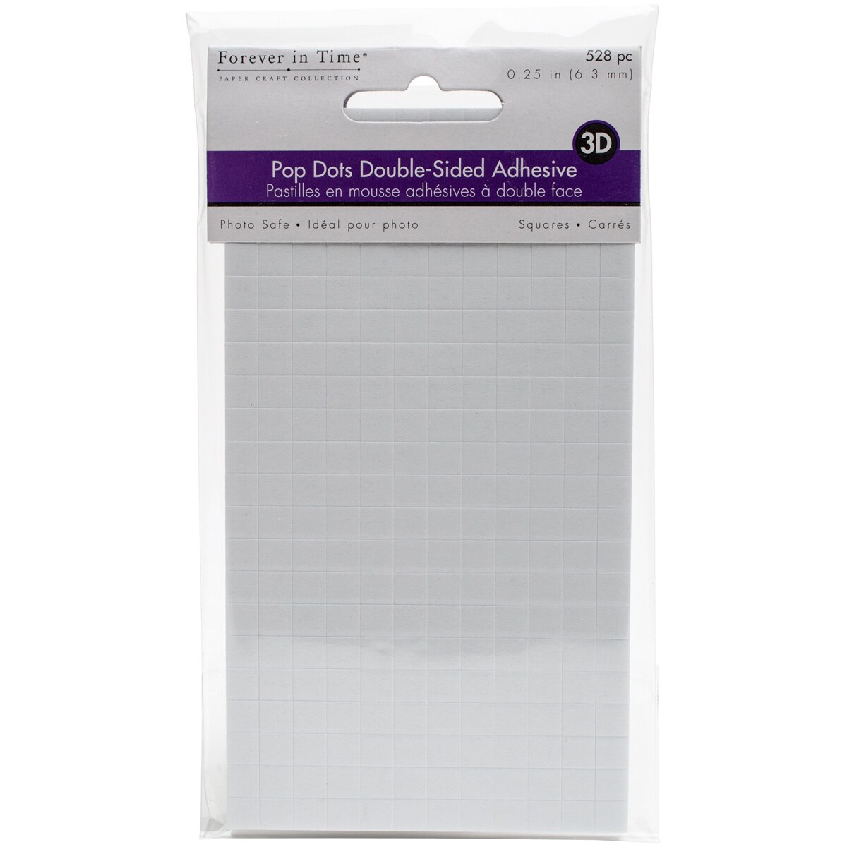 Multipack of 6 - MultiCraft 3D Pop Dots Dual-Adhesive Foam Mounts-.25" Square 528/Pkg