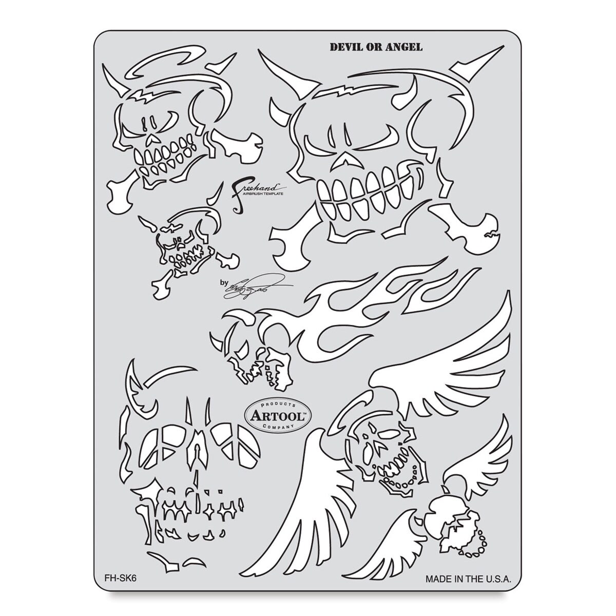Iwata Artool Freehand Template - Son of Skull Master Devil or Angel