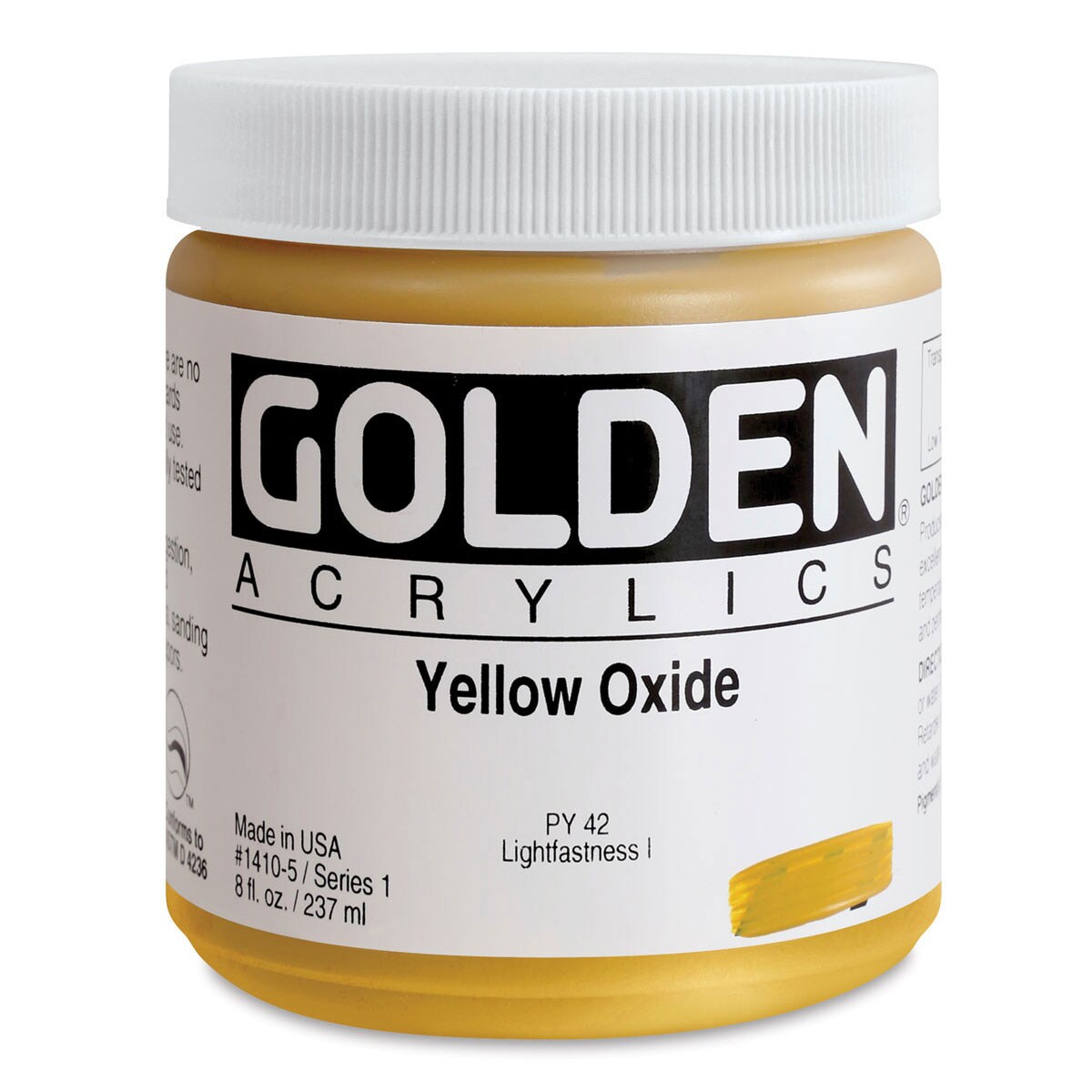 Golden Heavy Body Artist Acrylics - Yellow Oxide, 8 oz Jar