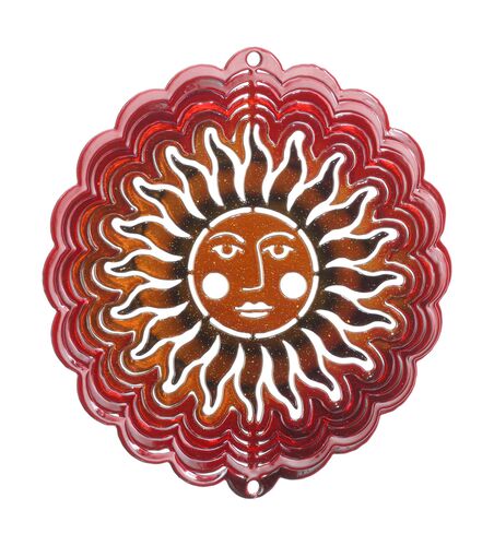 Sun Face Antique Red/Copper Wind Spinner