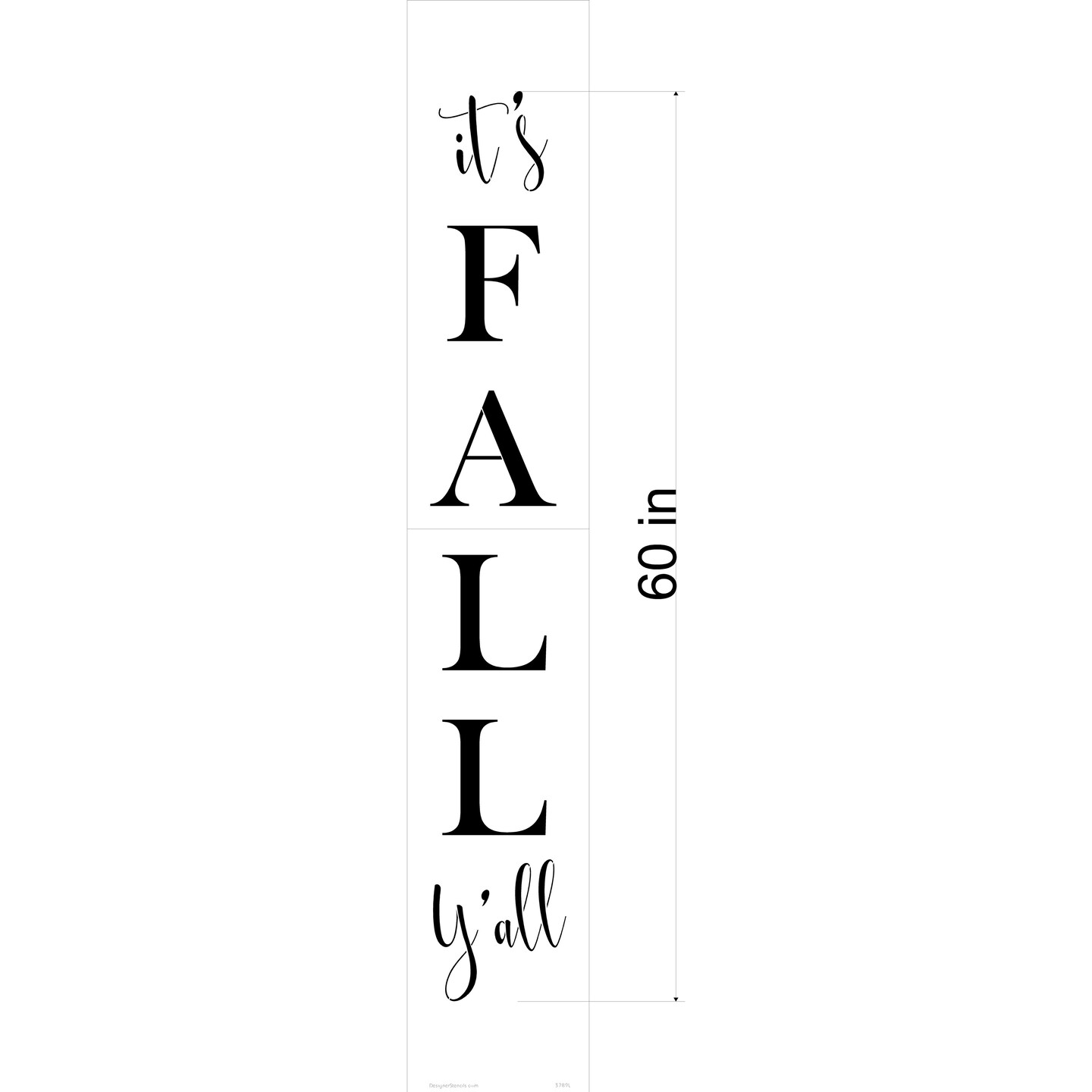 60-Inch It&#x27;s Fall Y&#x27;all Sign Stencil | 3789L by Designer Stencils | Word &#x26; Phrase Stencils | Reusable Art Craft Stencils for Painting on Walls, Canvas, Wood | Reusable Plastic Paint Stencil for Home Makeover | Easy to Use &#x26; Clean Art Stencil